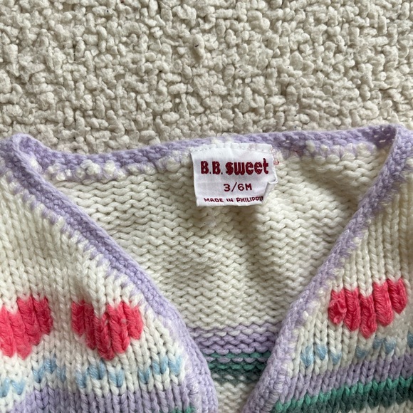 BB Sweet Knit Cardigan embroidered with Heart Pattern size 3 - 6 months - Picture 2 of 7